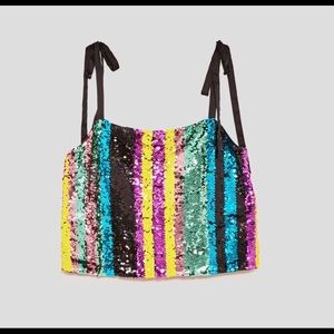 Zara sequins top